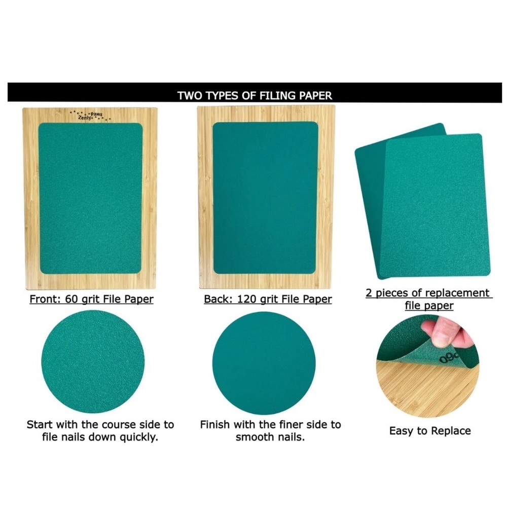 Zenly Paws Bamboo Dog Nail Scratch Board Green with 2 Replacement‎ Pads - Picture 3 of 12